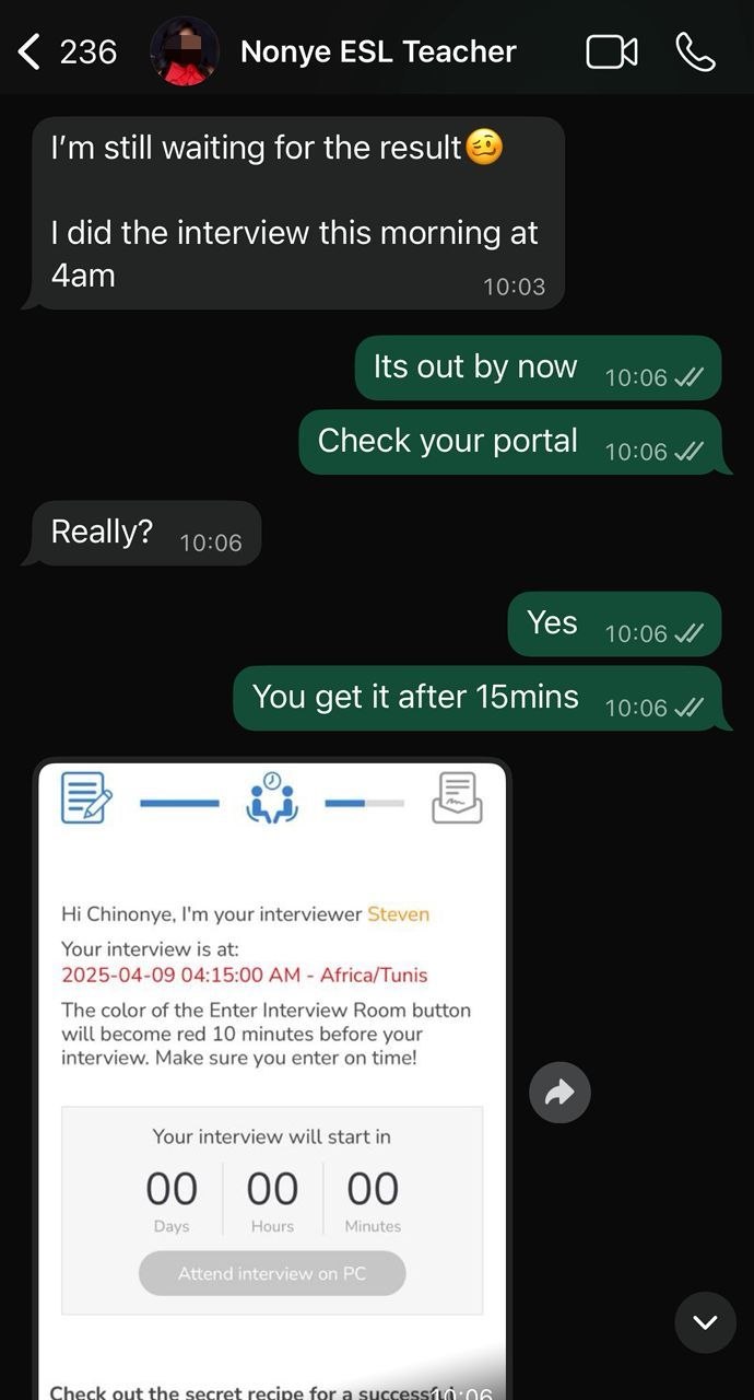 Student testimonial screenshot 5