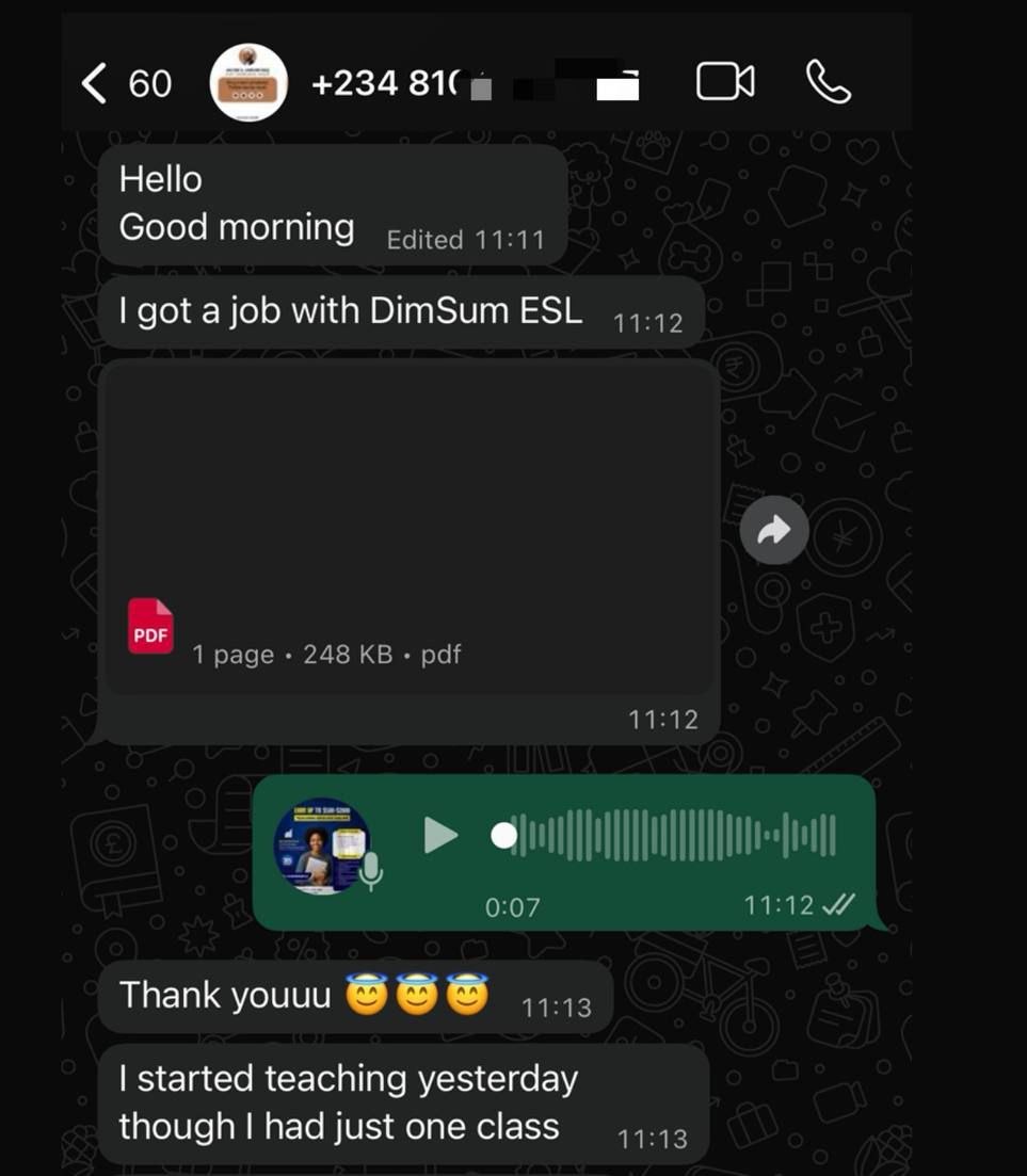 Student testimonial screenshot 6